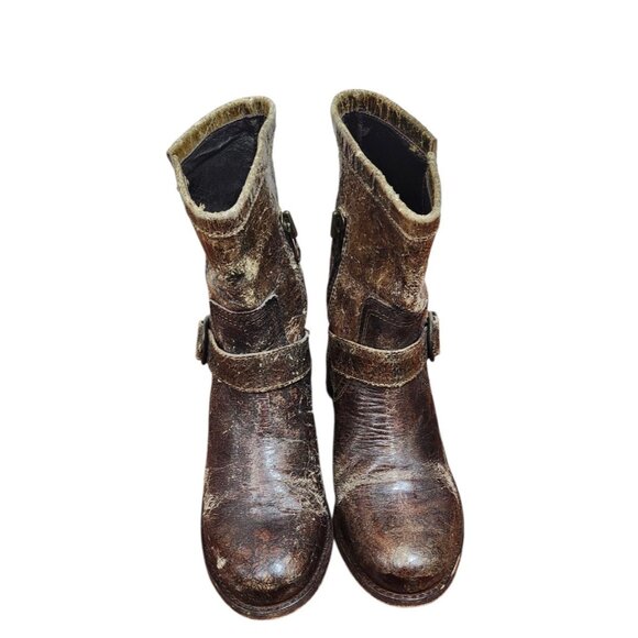 Sendra Engineer Boots 8601 Women’s 7 Brown Distressed Leather Goodyear Welt - Picture 2 of 13